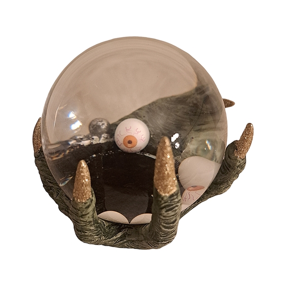 Green Witch Hand Holding Eyeballs Waterglobe - Picture 3 of 3